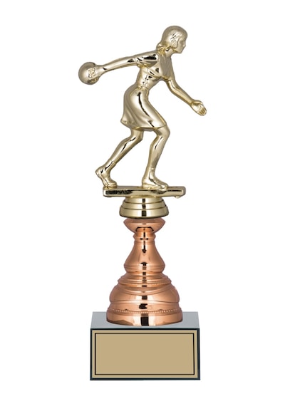 Odak Kupa - Figürlü Kupalar - Bowling Kadın Figürlü Kupalar Fg-024 C - 28 Cm Altın - Beyaz