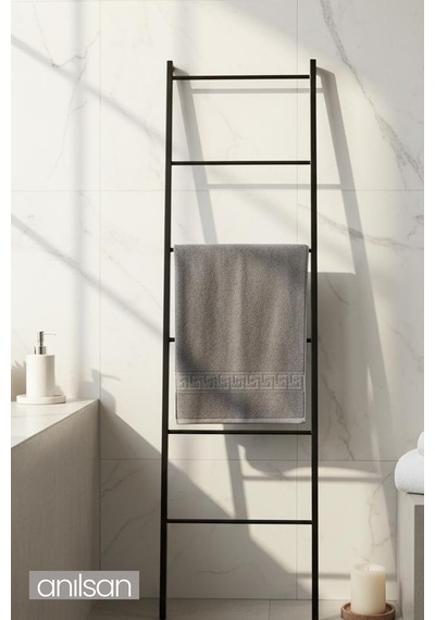 Antrasit Greek El Havlusu - 50x90 Cm, 225 Gr, %100 Pamuk, Spa Ve Otel Havlusu, Günlük Kullanıma Uygun Antrasit