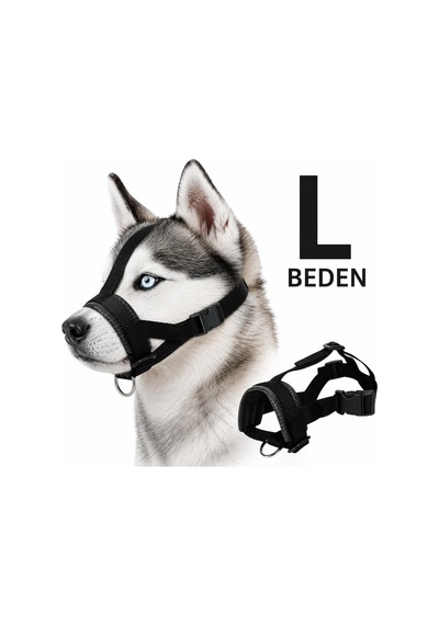 Valkyrie L Beden Köpek Ağızlığı Ayarlanabilir Nefes Alabilir Isırma Önleyici Yumuşak Pedli Siyah