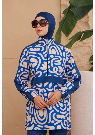 Hmm Swimwear Paraşüt Tam Kapalı Tesettür Mayo 2924-191 Lacivert