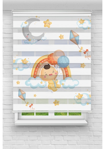 Perdeoutlet38 Baskılı Renkli Sevimli Çocuk Dijital Baskılı Zebra Perde-cocuk Odası-stor Perde Model:tyc3d0df737a2b660a43cf000 Çok Renkli