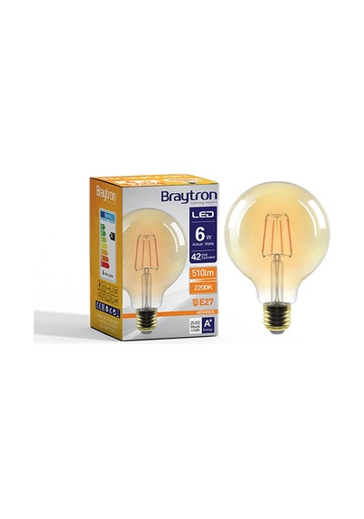 Braytron Led Rustik Flamanlı Ampül 6w G95 E27 - Bb47-00620