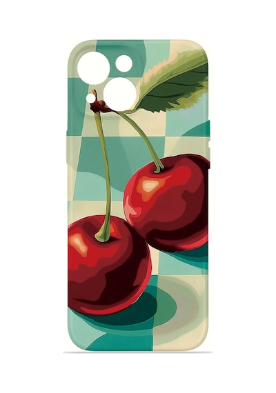 Apple iPhone Uyumlu 15 Vorian İnce Kamera Korumalı Mika Kılıf Cherry Picnic Cherry Picnic Mika