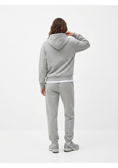LTB Regular Fit Yazı Baskılı Cep Detaylı Gri Sweatshırt