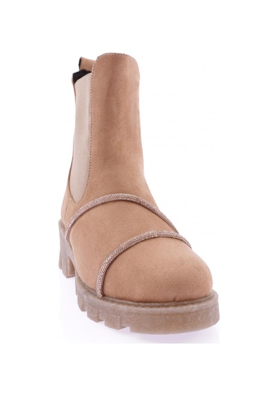 Dgn Md1563 Kadin Silver Taşli Strech Detayli Bot Nude Süet