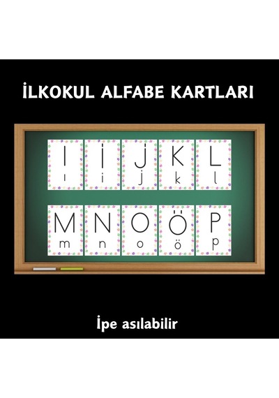 İlkokul Alfabe Kartları 02 Asılabilir