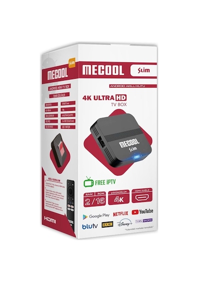 Riosat Mecool Slim 2gb Ram 16gb Hafıza 4k Ultra Hd 2.4ghz Wifi Android Tv Box