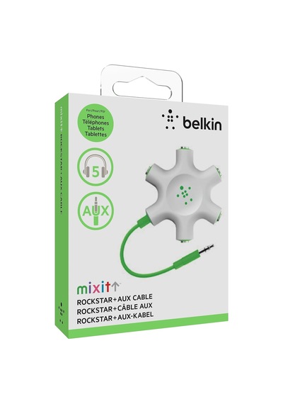 Belkin Rockstar Kulaklık Çoklayıcı Kablo 5 Kat Jak Dağıtıcısı, 3