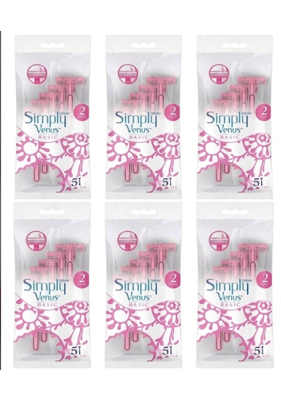 Gillette Venus Simply 2 Basic Kadın Tıraş Bıçağı 5'li X 6 Paket