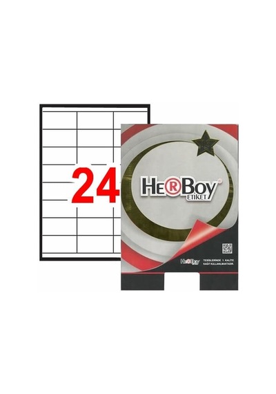 Herboy Hb-1324 70mmx35mm Beyaz Lazer Etiket 24