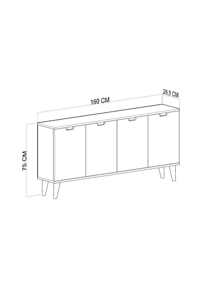 Elegant 4 Kapaklı Dekoratif Konsol Barok Ceviz