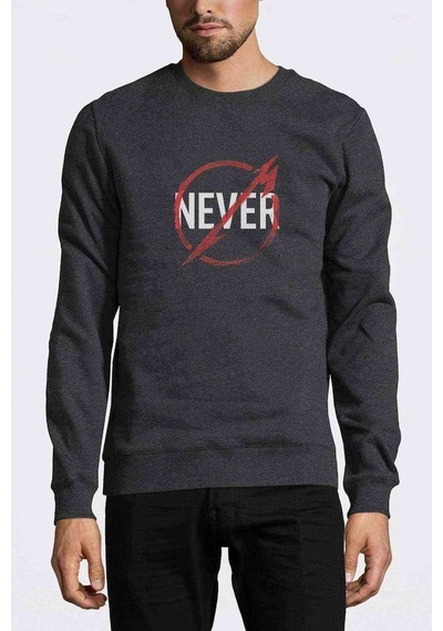 Metallica 2018 Never Metal Rock Music Baskılı Erkek Sweatshirt
