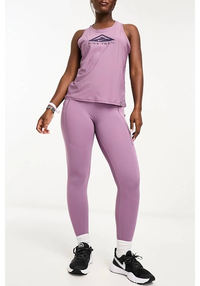 Nike Dri Fit Universa High Rise 7/8 Length Kadın Yüksek Bel Lazer Kesim Toparlayıcı 2 Cepli Dalgıç Kumaş Tayt Lila Lila