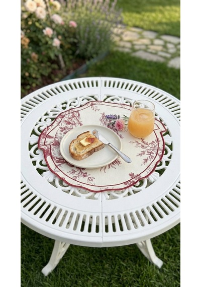 Toile Burgundy Amerikan Servis Çok Renkli
