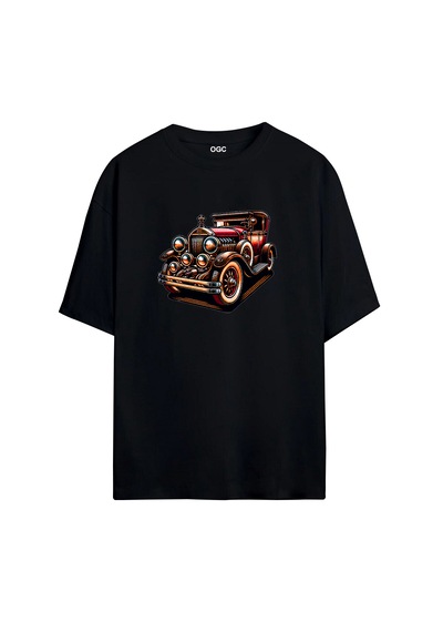 Retro Oversize Unisex T-shirt Siyah