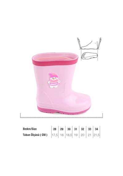 Gezer Kız Çocuk Kışlık İçinde Çıkarılabilir Ek Çoraplı Su Geçirmez Yağmur Bot Çizme Gc2kfm.00682.01.r90.g75 Pembe