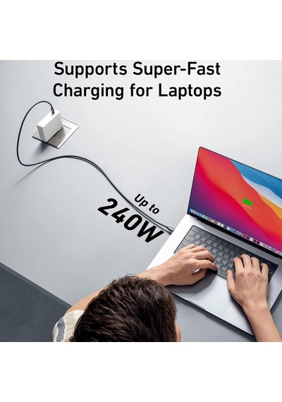 240w Usb 4.0 Kablosu, Led Ekranlı, Tunderbolt 40gbps 8k 60hz Pd Tip C Kablosu, Usb C - Usb C Erkek - Erkek Kablo Kablosu Bilgisayar Type-c Laptop Pad Hub İçin 1 Metre Zr850