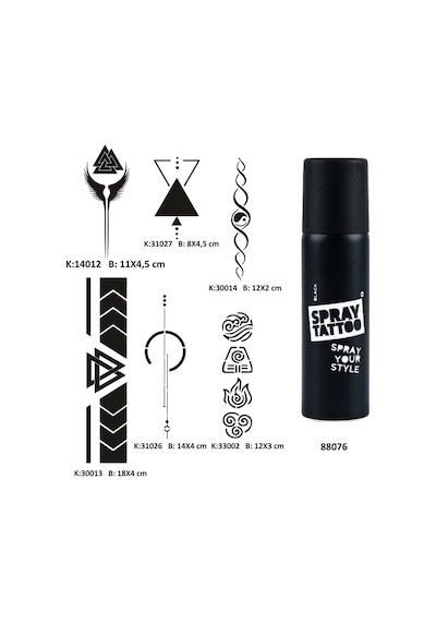 Şerit Sırt Bacak Spray Tattoo Geçici Dövme Seti Dark Sprey Dövme Kiti