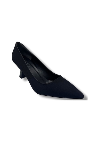 C-shoes Nb200-26 Süet Deri Orta Boy İnce Topuk Kadın Stiletto Siyah