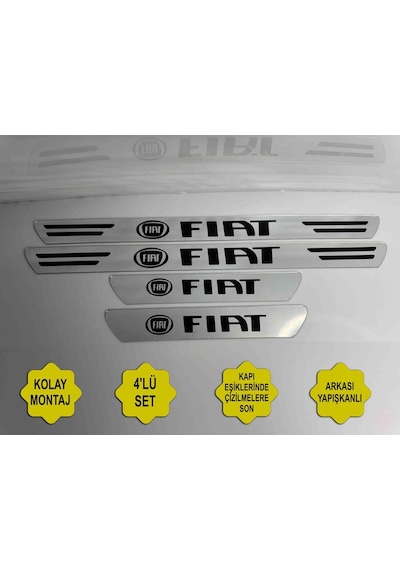 Fiat Grubu Uyumlu Kapı Eşiği Koruyucu Ön - Arka 4'lü Set