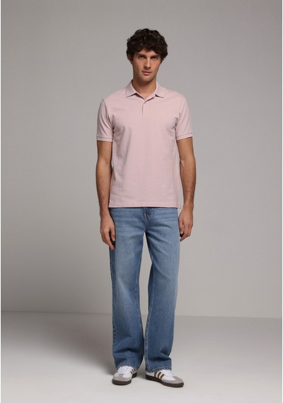 Colins Regular Fit Polo Yaka Düz Erkek Pembe Kısa Kol Tişört Cl1073960 Q1.v2 Plı Pembe