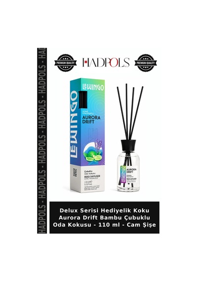 Delux Serisi Hediyelik Koku Aurora Drift Bambu Çubuklu Oda Kokusu - 110 Ml - Cam Şişe Çok Renkli