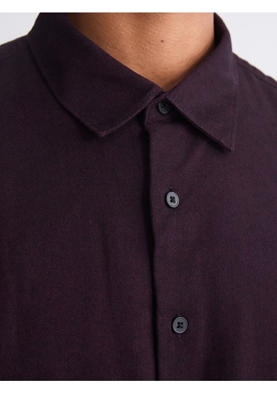 Lcw Vision Bordo Regular Fit Uzun Kollu Gabardin Erkek Gömlek