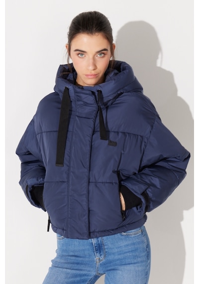 Lee Regular Fit Normal Kesim Kapüşonlu Dik Yaka Lacivert Kadın Şişme Mont L232233400 Mavi