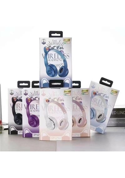 Kedi Kulaklı Ve Rgb Led Işıklı P47m Kablosuz Bluetooth