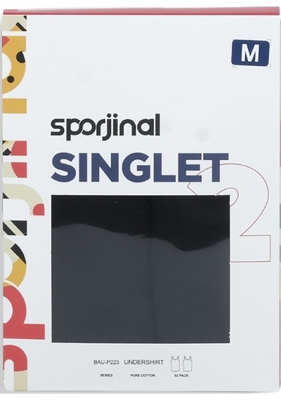 Sporjinal Erkek Siyah 2'li Atlet Bau-p223 Çok Renkli