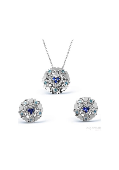 Argentum Concept - Kalp Motifli Gümüş Set