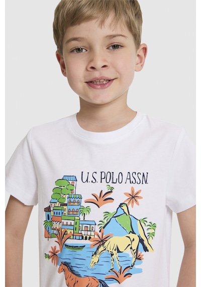 U.s. Polo Assn. Erkek Çocuk Beyaz Tişört 50327025-vr013