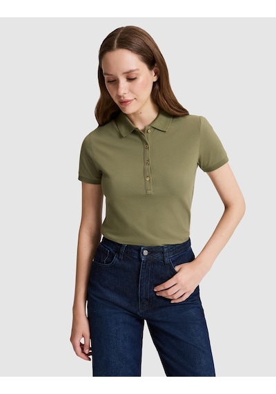 Pierre Cardin Kadın Haki Tişört Basic 50325456-vr027