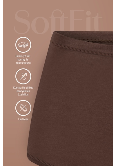 Auw Kadın Lastiksiz Pamuklu Modal Basic Boyshort 6'lı - Softfit Bitter