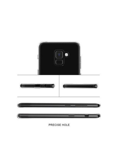 Samsung Uyumlu Galaxy A8 2018 Kılıf Şeffaf Silikon Hibrit Case Renksiz