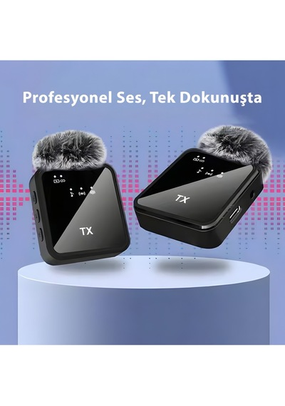 Abatech F15-2 Profesyonel Kablosuz Yaka Mikrofonu Type-c Uyumlu, Gürültü Engelleme, Youtube Tiktok Röportaj Kayıt Mikrofonu