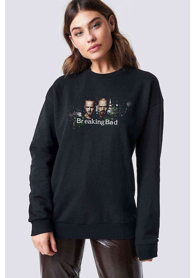 Breaking Bad Heisenberg'Ss Baskılı Siyah Kadın Sweashirt