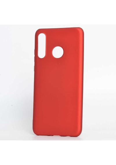 Kilifone - Huawei Uyumlu P30 Lite - Kılıf Mat Renkli Esnek Premier Silikon Kapak - Kırmızı
