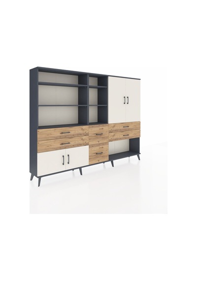 Arges Dolap 10 Raflı 6 Çekmeceli 4 Kapaklı 220x30x163 Antrasit-ay Antrasit-aytaşı/çam Arges Dolap 10 Raflı 6 Çekmeceli 4 Kapaklı 220x30x163 Antrasit-ay Antrasit-aytaşı/çam