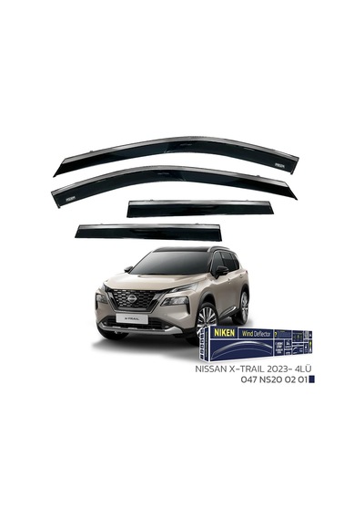 Nissan Uyumlu X-trail - 2023 Kromlu Cam Rüzgarlığı 4lü Parça