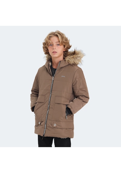 Slazenger CAMELIA Çocuk Kapüşonlu Bej Mont & Kaban
