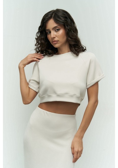 Mai Collection Mai Studios Co. Paloma Bej Crop Etek Takım Bej