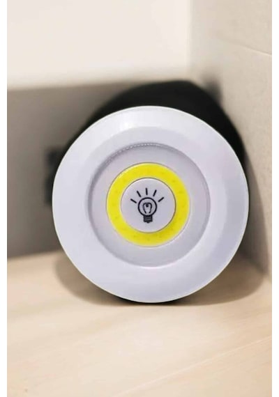 Spot Lamba Led Işık 3'lü Uzaktan Kumandalı Pilli Yapışkanlı Kablosuz Renkli 60976465