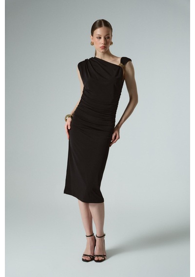 Buly Drape Elbise Siyah