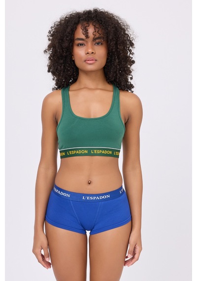 Racer Crop Top Racer Back Crop Top-3287 Yeşil