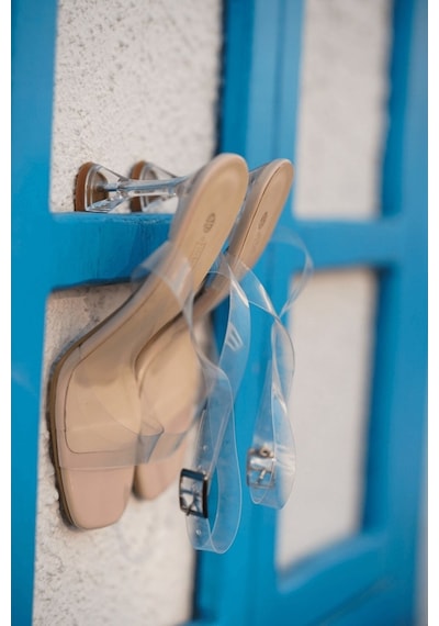 Kiko Kids Kiko Model Şeffaf 8 Cm Topuklu Şeffaf Bantli Ayakakbi Ten Rugan