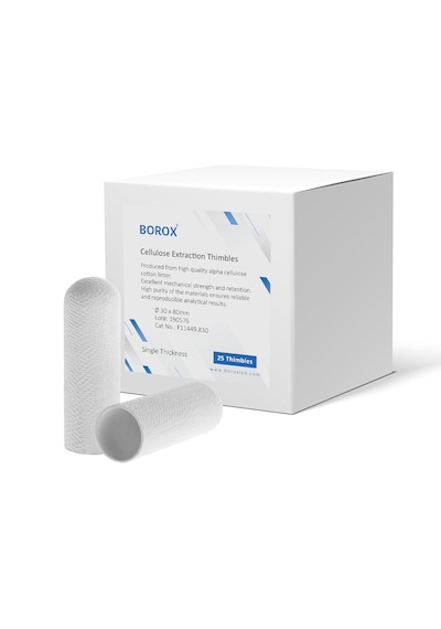 Borox Soxhlet Ekstraksiyon Kartuşu - Selüloz - 30x80mm