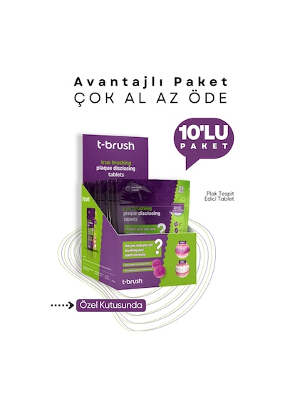 Tbrush Plak Kaşifi ve Tartar Gösterici Tablet (10 Paket)