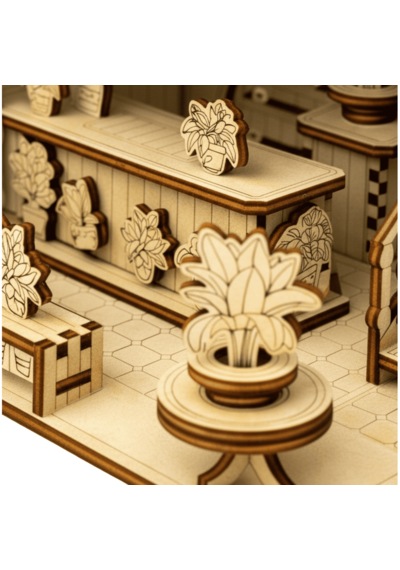 Indoor Garden Ahşap Maket Seti Dıy Miniatür İç Mekan Bahçesi Book Nook Dekoru