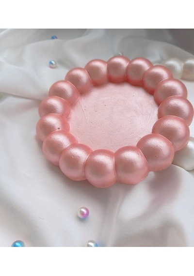 Pembe Sedefli Bubble Dekoratif Tabak Sunumluk Takı Tabağı